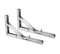 Staffa per Mensola Pieghevole 2 Pezzi in Acciaio Inossidabile, Supporto a Parete Salvaspazio per Tavolo e Banco Lavoro, 12 Pollici, Carico Massimo 70 kg