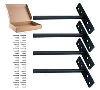 Staffa per mensole galleggianti resistenti, supporti invisibili, per mensole in legno nascoste, montaggio a parete, in acciaio massiccio, colore nero, per cartongesso e pareti in cemento (150 mm,