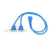 Staffa per Pannello Posteriore USB, Cavo di Prolunga per Cornice Posteriore USB 3.0 a Due Porte da 19 Pin a Doppia Porta Cavo Deflettore di Prolunga Femmina Compatibile con Più Porte della Scheda Madr