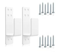 Staffa per porta Home Defense, confezione da 2 pezzi per 2 x 4, supporto per barra di sicurezza in legno, per l'uso su qualsiasi tipo di porta interna o esterna (bianco)