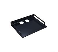 Staffa per proiettore da parete, 33 x 25 cm, supporto per router in alluminio spaziale con guardrail, supporto per box TV e console di gioco, nero