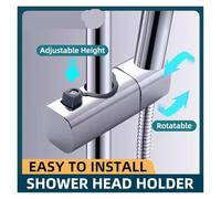 staffa per soffione doccia, Supporto for soffione doccia regolabile e staccabile for barra scorrevole da bagno multicolore(Black)