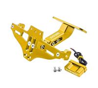 Staffa per Targa Moto Portatarga Per Yamaha XVS1300 XVS 1300 2015-2017 Supporto Portatarga Posteriore Regolabile Con Luce(Oro)