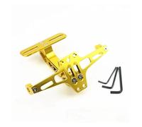 Staffa Per Targa Supporto Per Indicatore Direzione Posteriore Eliminazione Parafango In Alluminio Patente Per Moto Regolabile Universale Portatarga Moto(Golden)