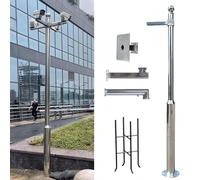 staffa per telecamera esterna Palo per telecamera di sicurezza da esterno, palo e staffa per telecamera di sorveglianza con ampia visuale, asta di montaggio CCTV in acciaio inossidabile(Height 3.5m)