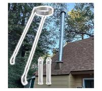 Staffa per tetto del camino in acciaio inox, stabilizza il supporto del tubo della stufa contro vento e neve per camini, forni e caldaie