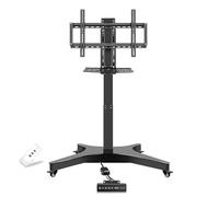 Staffa Per TV, Carrello TV Con Ruote, Carrello Portaschermo Mobile Regolabile In Altezza Con Funzione Di Memoria Dell'altezza E Sollevatore TVs Motorizzato Per Schermi Da 32-75 Pollici