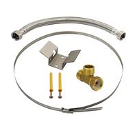 Staffa per Vaso di Espansione Supporto a Parete per Vaso Espansione Sanitario Acqua Calda Supporto a Muro Montaggio Flangia Serbatoio Acqua Kit di Fissaggio (Staffa 350mm con valvola tubo)