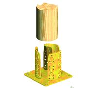 STAFFA PIASTRA ACCIAIO A PAVIMENTO BASE SUPPORTO PER PALO TRAVE TONDO 8x15x15cm