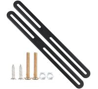 Staffa Piatta Forata, 2 Pacchi di Piastre Forate in Metallo, 280mm Connettori Piani Regolabili, Piatti di Collegamento ad Piatto per Riparazione Fissaggio Mobili e Legno Fai da Te, Nero