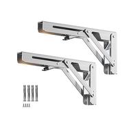 Staffa pieghevole, confezione da 2 ripiani parete in acciaio inossidabile resistente e salvaspazio for banco lavoro fai te, carico massimo 300 libbre(351mm/14in)