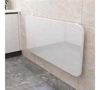 Staffa pieghevole da parete per tavolo e sgabello, resistente, in acciaio laminato a freddo, per cucina, salvaspazio, 50 x 50 cm, finitura bianca