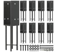 Staffa porta palo in cemento a forma di U in acciaio inossidabile 4"x4" for recinzione, ringhiera, pergola, kit di ancoraggio for carichi pesanti e di facile installazione.