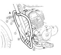 Staffa protezione motore cromata per Honda CA 125 Rebel (1995-2001)