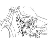 Staffa protezione motore cromata per Yamaha SR 125 (1996-2001)