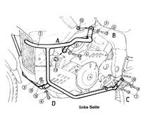 Staffa protezione motore nera per Cagiva Navigator (2000-2005)