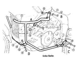 Staffa protezione motore nera per Cagiva Navigator (2000-2005)