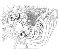 Staffa protezione motore nera per Suzuki GSF 650/S Bandit (2005-2006)