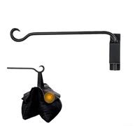 Staffa rotante da parete per lanterna, gancio girevole regolabile in metallo per mangiatoia per uccelli, vaso da piante, carillon a vento, decorazione da giardino, nero (nero 41 x 12)