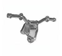 Staffa Rullo Laterale Rialzata per Carrelli - 40 mm.