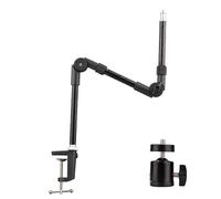 Staffa ST-01 da 1/4" flessibile e pieghevole, supporto da scrivania, adattatore a testa sferica per luce di riempimento, anello luminoso a LED
