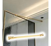 Staffa stabilizzatrice per Braccio Doccia da Parete a Vetro, Resistente, Barra di Supporto Dorata da 90 cm per pareti Doccia e divisori per Bagno, ferramenta per Porte in Vetro di qualità co
