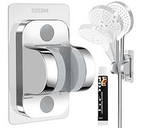 Staffa Supporto Doccia Regolabile - Universale Supporto Doccetta Acciaio Inox, Supporto per Soffione, Senza Punta di Foratura, Resistente, Impermeabile, Installazione Fissa della Colla