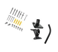 Staffa supporto per montaggio a parete per installazione base Gen 3, set supporti per supporto per tubo curvo con piastra preforata, bulloneria e finitura nera Supporto per configurazione del