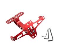 Staffa targa moto Staffa per targa in alluminio CNC regolabile con kit di eliminazione parafango per montaggio indicatori direzione posteriori(Red)