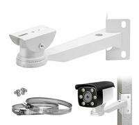 Staffa Telecamera Esterna Supporto Sorveglianza, 3 Lacci Loop Regolabili Solido Metallo Montaggio ad Angolo Verticale su Palo per Sicurezza, Telecamere cctv Luci, Pannelli Solari