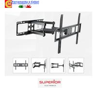 Staffa TV Regolabile Doppio Braccio 37"-80" Supporto a Muro Extra Slim Max 40 Kg