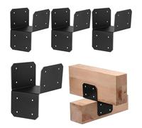 Staffe 4x4 | 4 Pezzi Connettore per Travi Fissaggio Tetto Appendino Trave Testa | Supporto Connettore Trave a Manicotto Resistente per Recinzione Travi Soffitto Esterno Interno Giardino Piattaforma