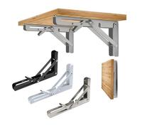 Staffe Angolari 2PCS Sturdy Steel Folding Shelf Brackets Wall-Mounted Design For Workbench Table, Table Shelves Angle Bracket Home Hardware(White 14 Inch)