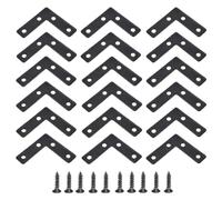 Staffe Angolari 8-20 pezzi di staffe angolari piatte nere, piastra riparazione decorativa da 40-80 mm, acciaio laminato a freddo(B50L(12pcs 48screws))