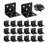 Staffe Angolari 90 Gradi Supporti Angolo Retto Staffe in Acciaio Squadretta Giunzione a Forma di L con viti per Mensola di Legno Tavolo Sedia 30*30*38mm 20 Pezzi Nero