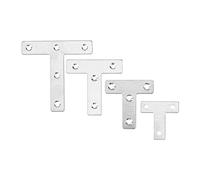 Staffe angolari for legno4 pezzi Staffe angolari in acciaio inossidabile Codici angolari tipo T Connettore fisso scanalato Montaggio for mobili Hardware di fissaggio(40mm)