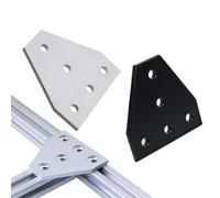 Staffe angolari Forte Staffa angolare di Collegamento Giunto Striscia Bordo per V-Slot Profilo in Alluminio 2020 3030 4040 4545 con 5 fori (20s 8pcs Nero)