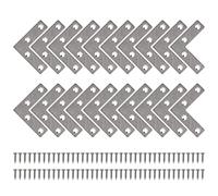 Staffe Angolari Piatta Gradi Supporti Angolo Retto Staffe in Acciaio Squadrette Angolar a Forma di L con Viti per Riparazione Mensola di Legno Tavolo Sedia 50 * 50 mm 20 Pezzi