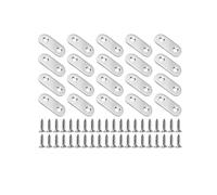 Staffe angolari piatte e dritte per rammendare, connettori di fissaggio per riparazione, in acciaio inossidabile, per mobili, armadietti, staffe angolari (50 pezzi (36 x 16 mm)