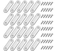 Staffe Angolari Piatte Supporti Angolo Retto Staffe in Acciaio Squadrette con viti per Mensola di Legno Tavolo Sedia 56*16mm Argento 20 Pezzi