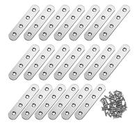 Staffe Angolari Piatte Supporti Angolo Retto Staffe in Acciaio Squadrette con viti per Mensola di Legno Tavolo Sedia 93*20mm Argento 20 Pezzi