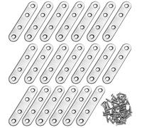Staffe Angolari Piatte Supporti Angolo Retto Staffe in Acciaio Squadrette con viti per Mensola di Legno Tavolo Sedia 76*17mm Argento 20 Pezzi