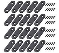 Staffe Angolari Piatte Supporti Angolo Retto Staffe in Acciaio Squadrette con viti per Mensola di Legno Tavolo Sedia 40*16mm Nero 20 Pezzi