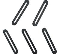 Staffe Angolari Piatte Supporti connettore piatto regolabile - 5pcs 110x19x2.8mm Piastre di Giunzione in Acciaio Inox con foro asolato scorrevole piatto supporto per Riparazione di Connettori, Nero