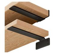 Staffe Angolari Thickened Floating Shelf Brackets Wall-Mounted Integrated Invisible L Bracke Space-Saving Furniture Board Support(Black-20CM)