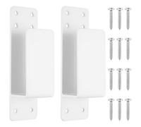 Staffe Blocco Porta Blindata, 2 Pz Staffe per Sbarramento, Bianco Morsetti Barricata Porta 2x4, Staffa a U Supporto Serrature di Sicurezza per Rinforzo Porte Garage
