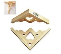 Staffe creative a forma di cuore in legno massello, 2 supporti triangolari non verniciati per mensole da parete in cucina, studio o decorazione della stanza dei bambini.