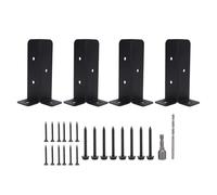 Staffe di Ancoraggio per Pali Kit di Montaggio Staffa di Base Universale in Metallo Resistente per Recinzione di Ponte Portico Ringhiera Corrimano Zincato Nero 35x35mm 4 Set