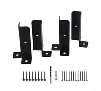 Staffe di base di ancoraggio regolabili per pali del ponte, 4 pezzi, kit di ancoraggio a terra robusto per portico, corrimano, segnali, 12,7 cm, nero