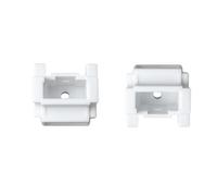 Staffe di fissaggio a parete per tende a pacchetto da 35 mm, in plastica resistente, colore bianco, staffe a molla nascoste per fissaggio superiore o frontale, confezione da 2
